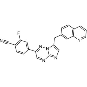 2-Fluoro-4-(7-(quinolin-7-ylmethyl)imidazo[1,2-b][1,2,4]triazin-2-yl)benzonitrile|CS-0008582