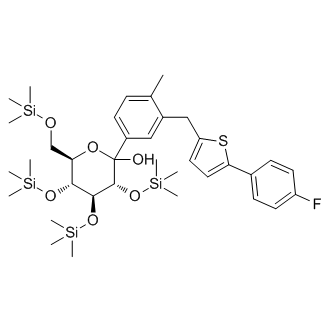 (3R,4S,5R,6R)-2-(3-((5-(4-fluorophenyl)thiophen-2-yl)methyl)-4-methylphenyl)-3,4,5-tris((trimethylsilyl)oxy)-6-(((trimethylsilyl)oxy)methyl)tetrahydro-2H-pyran-2-ol|CS-0008959