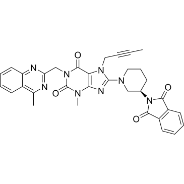 (R)-7-(But-2-ynyl)-8-(3-(1,3-dioxoisoindolin-2-yl)piperidin-1-yl)-3-methyl-1-((4-methylquinazolin-2-yl)methyl)-1H-purine-2,6(3H,7H)-dione|CS-0009377