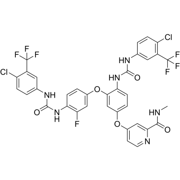 4-(4-(3-(4-Chloro-3-(trifluoromethyl)phenyl)ureido)-3-(4-(3-(4-chloro-3-(trifluoromethyl)phenyl)ureido)-3-fluorophenoxy)phenoxy)-N-methylpicolinamide|CS-0009759