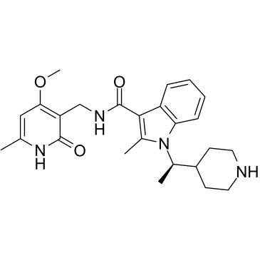 (R)-N-((4-Methoxy-6-methyl-2-oxo-1,2-dihydropyridin-3-yl)methyl)-2-methyl-1-(1-(piperidin-4-yl)ethyl)-1H-indole-3-carboxamide