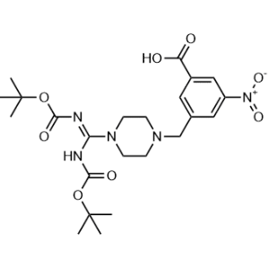 3-[[4-[[[(1,1-Dimethylethoxy)carbonyl]amino][[(1,1-dimethylethoxy)carbonyl]imino]methyl]-1-piperazinyl]methyl]-5-nitrobenzoic acid|CS-0012130