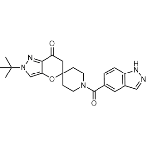 Spiro[piperidine-4,5'(7'H)-pyrano[3,2-c]pyrazol]-7'-one, 2'-(1,1-dimethylethyl)-2',6'-dihydro-1-(1H-indazol-5-ylcarbonyl)-|CS-0012932
