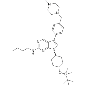 N-Butyl-7-[trans-4-[[(1,1-dimethylethyl)dimethylsilyl]oxy]cyclohexyl]-5-[4-[(4-methyl-1-piperazinyl)methyl]phenyl]-7H-pyrrolo[2,3-d]pyrimidin-2-amine|CS-0012955