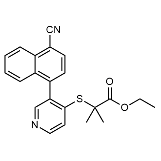 Ethyl 2-((3-(4-cyanonaphthalen-1-yl)pyridin-4-yl)thio)-2-methylpropanoate|CS-0013436