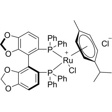 Chloro[(S)-(-)-5,5'-bis(diphenylphosphino)-4,4'-bi-1,3-benzodioxole](p-cymene)ruthenium(II) chloride|CS-0032068