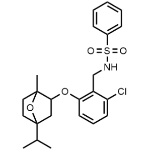 N-(2-chloro-6-((4-isopropyl-1-methyl-7-oxabicyclo[2.2.1]heptan-2-yl)oxy)benzyl)benzenesulfonamide|CS-0034210