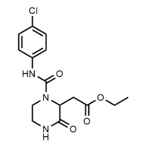 ethyl 2-(1-((4-chlorophenyl)carbamoyl)-3-oxopiperazin-2-yl)acetate|CS-0034532