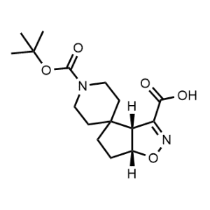 (3aR,6aR)-1'-[(2-Methylpropan-2-yl)oxycarbonyl]spiro[3a,5,6,6a-tetrahydrocyclopenta[d][1,2]oxazole-4,4'-piperidine]-3-carboxylic acid|CS-0036614