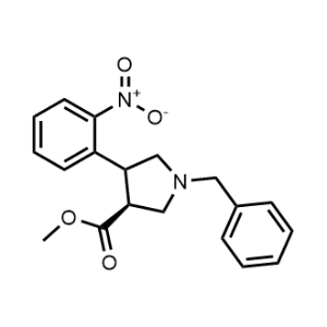 3-Pyrrolidinecarboxylic acid, 4-(2-nitrophenyl)-1-(phenylmethyl)-, methyl ester, (3S)-|CS-0039621