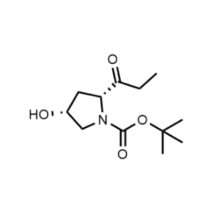 1-Pyrrolidinecarboxylic acid, 4-hydroxy-2-(1-oxopropyl)-, 1,1-dimethylethyl ester, (2R,4R)-|CS-0039941