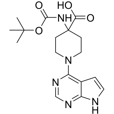 4-((tert-Butoxycarbonyl)amino)-1-(7H-pyrrolo[2,3-d]pyrimidin-4-yl)piperidine-4-carboxylic acid|CS-0042295