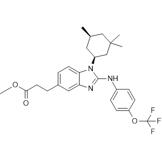 Methyl 3-(2-((4-(trifluoromethoxy)phenyl)amino)-1-((1S,5S)-3,3,5-trimethylcyclohexyl)-1H-benzo[d]imidazol-5-yl)propanoate|CS-0044482