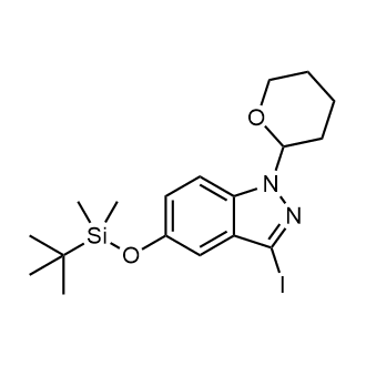 5-((tert-Butyldimethylsilyl)oxy)-3-iodo-1-(tetrahydro-2H-pyran-2-yl)-1H-indazole|CS-0047175