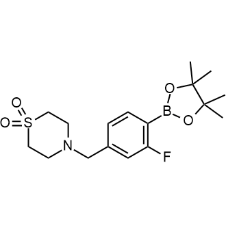 4-(3-Fluoro-4-(4,4,5,5-tetramethyl-1,3,2-dioxaborolan-2-yl)benzyl)thiomorpholine 1,1-dioxide|CS-0051069