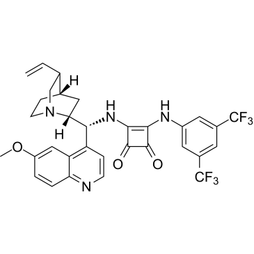 3-((3,5-Bis(trifluoromethyl)phenyl)amino)-4-(((R)-(6-methoxyquinolin-4-yl)((1R,2R,4S,5R)-5-vinylquinuclidin-2-yl)methyl)amino)cyclobut-3-ene-1,2-dione|CS-0051569