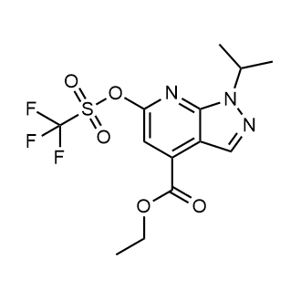 Ethyl 1-isopropyl-6-(((trifluoromethyl)sulfonyl)oxy)-1H-pyrazolo[3,4-b]pyridine-4-carboxylate|CS-0059970