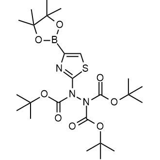 tri-tert-Butyl 2-(4-(4,4,5,5-tetramethyl-1,3,2-dioxaborolan-2-yl)thiazol-2-yl)hydrazine-1,1,2-tricarboxylate|CS-0069105