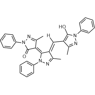 4-((5-Hydroxy-3-methyl-1-phenyl-1H-pyrazol-4-yl)methylene)-5,5'-dimethyl-2,2'-diphenyl-2,4-dihydro-[3,4'-bipyrazolylidene]-3'(2'H)-one|CS-0069609