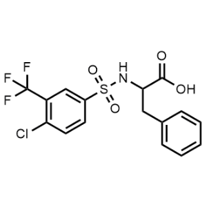 2-[4-Chloro-3-(trifluoromethyl)benzenesulfonamido]-3-phenylpropanoic acid|CS-0076743