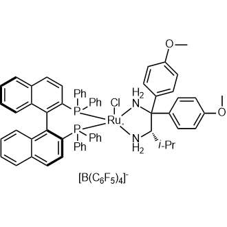 Chloro[(S)-(-)-2,2'-bis[diphenylphosphino]-1,1'-binaphthyl][(S)-1,1-bis(4-methoxyphenyl)-3-methylbutane-1,2-diamine]ruthenium(II) tetrakis(pentafluorophenyl)borate|CS-0082377