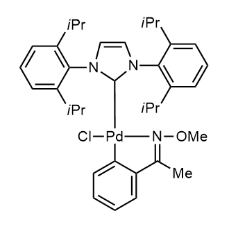 Chloro{2-[1-(N-methoxy)iminoethyl]phenyl}{[1,3-bis(2,6-di-i-propylphenyl]imidzole-2-ylidene}palladium(II)|CS-0084057