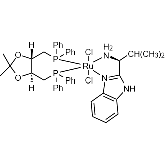 Dichloro[(4S,5S)-(+)-4,5-bis(diphenylphosphinomethyl)-2,2-dimethyl-1,3-dioxolane][(S)-(-)-2-(i-propyl)methanamine)-1H-benzimidazole]ruthenium(II)|CS-0084458