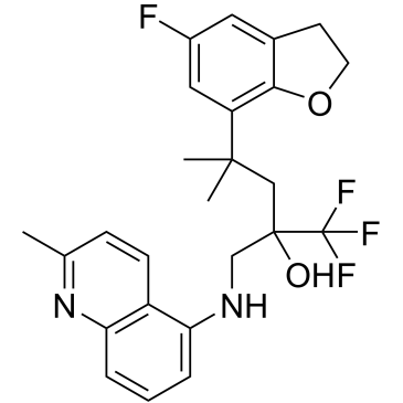 1,1,1-Trifluoro-4-(5-fluoro-2,3-dihydrobenzofuran-7-yl)-4-methyl-2-(((2-methylquinolin-5-yl)amino)methyl)pentan-2-ol|CS-0084554