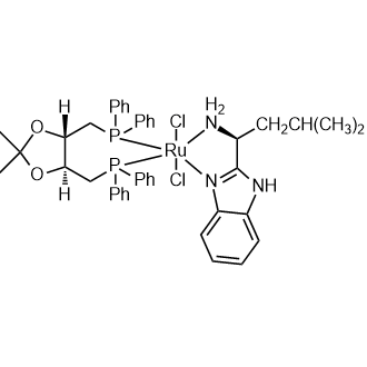 Dichloro[(4S,5S)-(+)-4,5-bis(diphenylphosphinomethyl)-2,2-dimethyl-1,3-dioxolane][(S)-(-)-2-(i-butyl)methanamine)-1H-benzimidazole]ruthenium(II)|CS-0084558