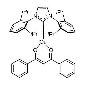 [1,3-Bis(2,6-diisopropylphenyl)imidazol-2-ylidene](1,3-diphenyl-1,3-propanedionato)copper(I)|CS-0085309