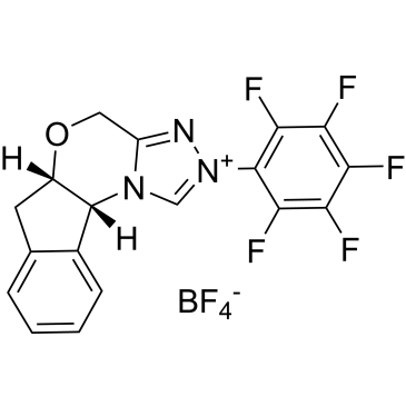 (5aS,10bR)-5a,10b-Dihydro-2-(2,3,4,5,6-pentafluorophenyl)-4H,6H-indeno[2,1-b][1,2,4]triazolo[4,3-d][1,4]oxazinium tetrafluoroborate|CS-0086353