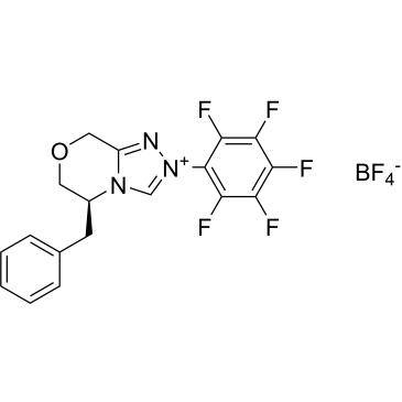 (5S)​-5,​6-​Dihydro-​2-​(2,​3,​4,​5,​6-​pentafluorophenyl)​-​5-​(phenylmethyl)​-8H-1,2,4-triazolo[3,4-c][1,4]oxazinium tetrafluoroborate|CS-0087533