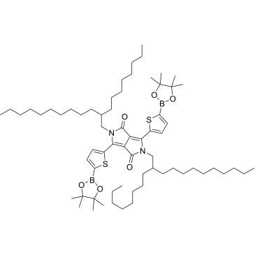 2,5-Bis(2-octyldodecyl)-3,6-bis(5-(4,4,5,5-tetramethyl-1,3,2-dioxaborolan-2-yl)thiophen-2-yl)-2,5-dihydropyrrolo[3,4-c]pyrrole-1,4-dione|CS-0091167