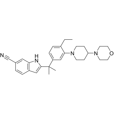 2-(2-(4-Ethyl-3-(4-morpholinopiperidin-1-yl)phenyl)propan-2-yl)-1H-indole-6-carbonitrile|CS-0100410