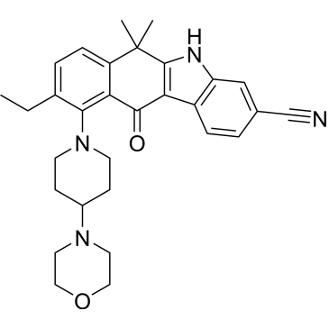 9-Ethyl-6,11-dihydro-6,6-dimethyl-10-[4-(4-morpholinyl)-1-piperidinyl]-11-oxo-5H-benzo[b]carbazole-3-carbonitrile|CS-0100412
