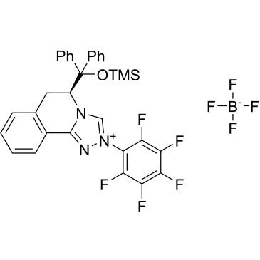 (S)-5-[Diphenyl[(trimethylsilyl)oxy]methyl]-5,6-dihydro-2-(2,3,4,5,6-pentafluorophenyl)-1,2,4-triazolo[3,4-a]isoquinolin-2-ium Tetrafluoroborate|CS-0103400