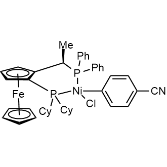 Chloro(4-cyanophenyl)[(R)-1-[(S)-2-(dicyclohexylphosphino)ferrocenyl]ethyldiphenylphosphine]nickel(II)|CS-0110685
