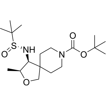 tert-Butyl (3S,4S)-4-(((R)-tert-butylsulfinyl)amino)-3-methyl-2-oxa-8-azaspiro[4.5]decane-8-carboxylate|CS-0112870