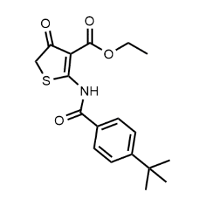 Ethyl 2-[(4-tert-butylbenzoyl)amino]-4-oxo-4,5-dihydro-3-thiophenecarboxylate|CS-0118351