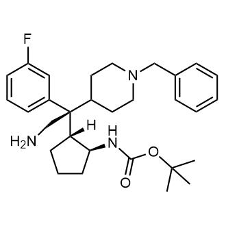 tert-Butyl ((1S,2R)-2-((S)-2-amino-1-(1-benzylpiperidin-4-yl)-1-(3-fluorophenyl)ethyl)cyclopentyl)carbamate|CS-0120303