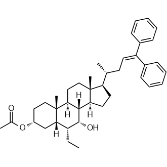 (3R,5S,6R,7R,8S,9S,10S,13R,14S,17R)-17-((R)-5,5-Diphenylpent-4-en-2-yl)-6-ethyl-7-hydroxy-10,13-dimethylhexadecahydro-1H-cyclopenta[a]phenanthren-3-yl acetate|CS-0120373
