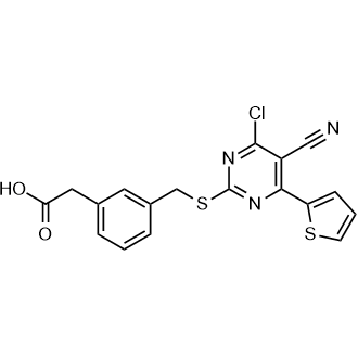 2-(3-(((4-Chloro-5-cyano-6-(thiophen-2-yl)pyrimidin-2-yl)thio)methyl)phenyl)acetic acid|CS-0130677
