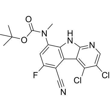 tert-Butyl (3,4-dichloro-5-cyano-6-fluoro-9H-pyrido[2,3-b]indol-8-yl)(methyl)carbamate|CS-0130829