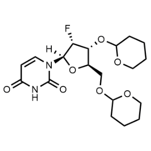 1-((2R,3R,4R,5R)-3-Fluoro-4-((tetrahydro-2H-pyran-2-yl)oxy)-5-(((tetrahydro-2H-pyran-2-yl)oxy)methyl)tetrahydrofuran-2-yl)pyrimidine-2,4(1H,3H)-dione|CS-0137146