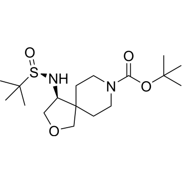 tert-Butyl (S)-4-(((R)-tert-butylsulfinyl)amino)-2-oxa-8-azaspiro[4.5]decane-8-carboxylate|CS-0145292