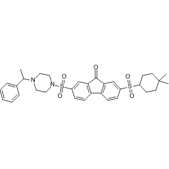 2-((4,4-Dimethylcyclohexyl)sulfonyl)-7-((4-(1-phenylethyl)piperazin-1-yl)sulfonyl)-9H-fluoren-9-one|CS-0146672