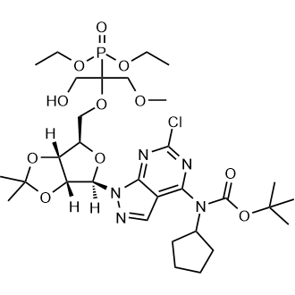 tert-Butyl (6-chloro-1-((3aR,4R,6R,6aR)-6-(((2-(diethoxyphosphoryl)-1-hydroxy-3-methoxypropan-2-yl)oxy)methyl)-2,2-dimethyltetrahydrofuro[3,4-d][1,3]dioxol-4-yl)-1H-pyrazolo[3,4-d]pyrimidin-4-yl)(cyclopentyl)carbamate|CS-0147972