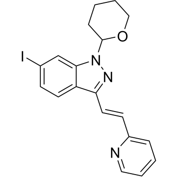 6-Iodo-3-[(1E)-2-(2-pyridinyl)ethenyl]-1-(tetrahydro-2H-pyran-2-yl)-1H-indazole|CS-0155861