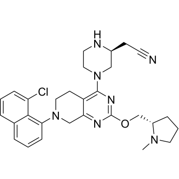 2-((S)-4-(7-(8-Chloronaphthalen-1-yl)-2-(((S)-1-methylpyrrolidin-2-yl)methoxy)-5,6,7,8-tetrahydropyrido[3,4-d]pyrimidin-4-yl)piperazin-2-yl)acetonitrile|CS-0160137