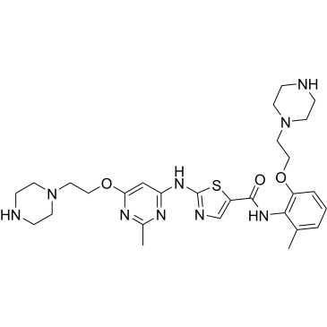 N-(2-methyl-6-(2-(piperazin-1-yl)ethoxy)phenyl)-2-((2-methyl-6-(2-(piperazin-1-yl)ethoxy)pyrimidin-4-yl)amino)thiazole-5-carboxamide  (Dasatinib Impuruity）|CS-0164045